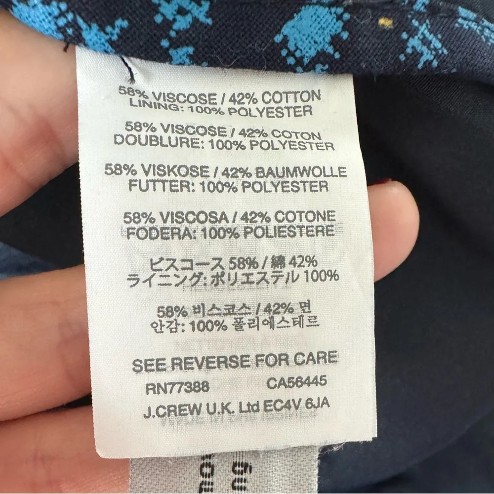 J. CREW Embroidered Print A-Line Mini Skirt Women’s size 2 Cotton Blend Unique